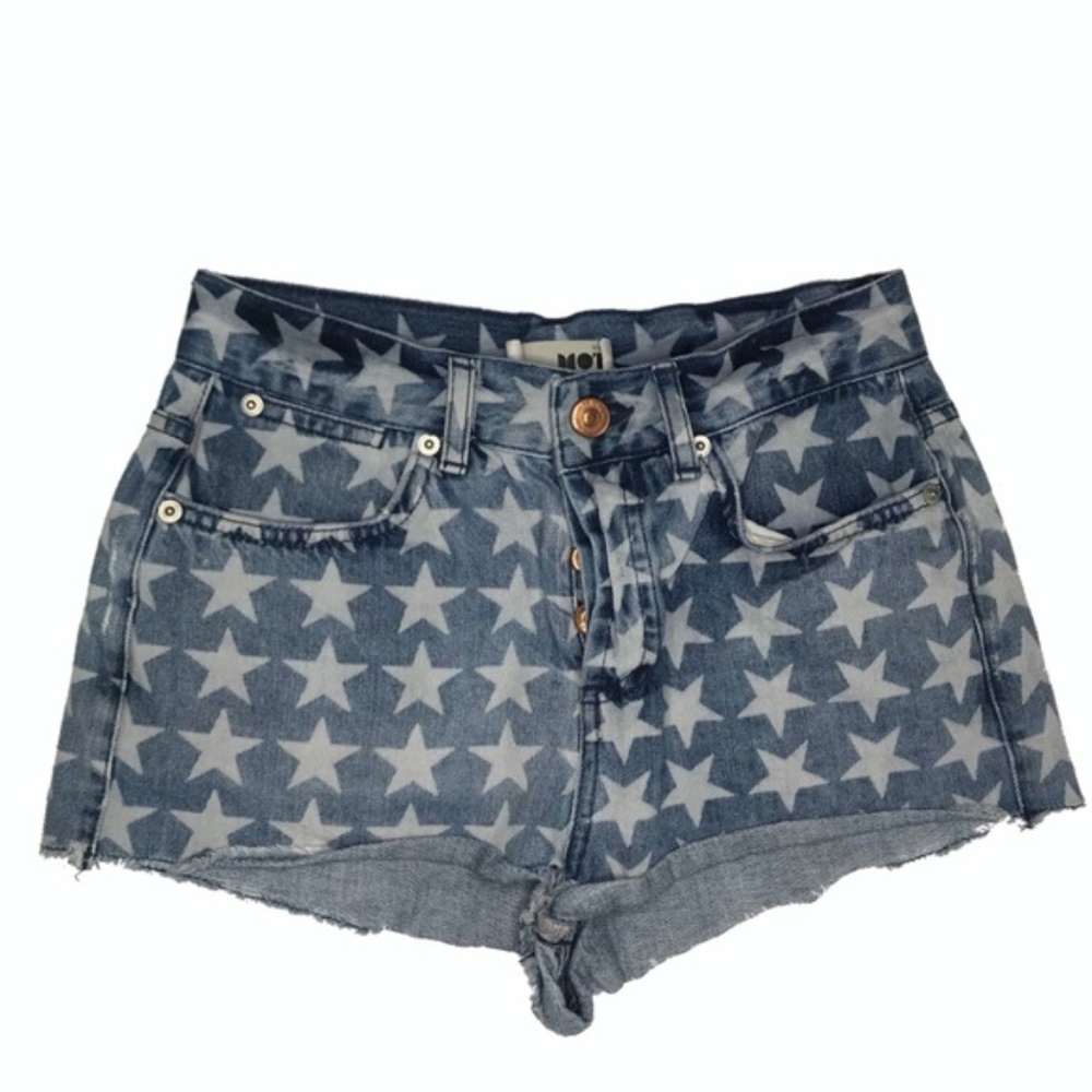 Top Moto | bleached high waisted Button fly jean